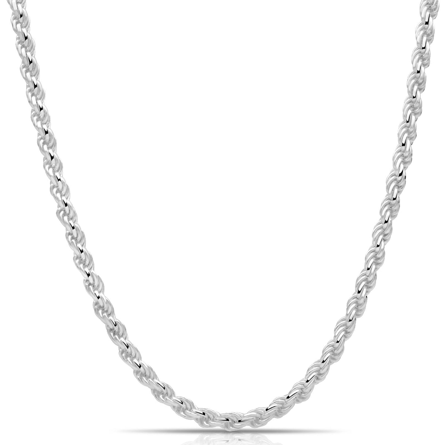Kordelkette 8 mm Massiv 925er Sterling Silber