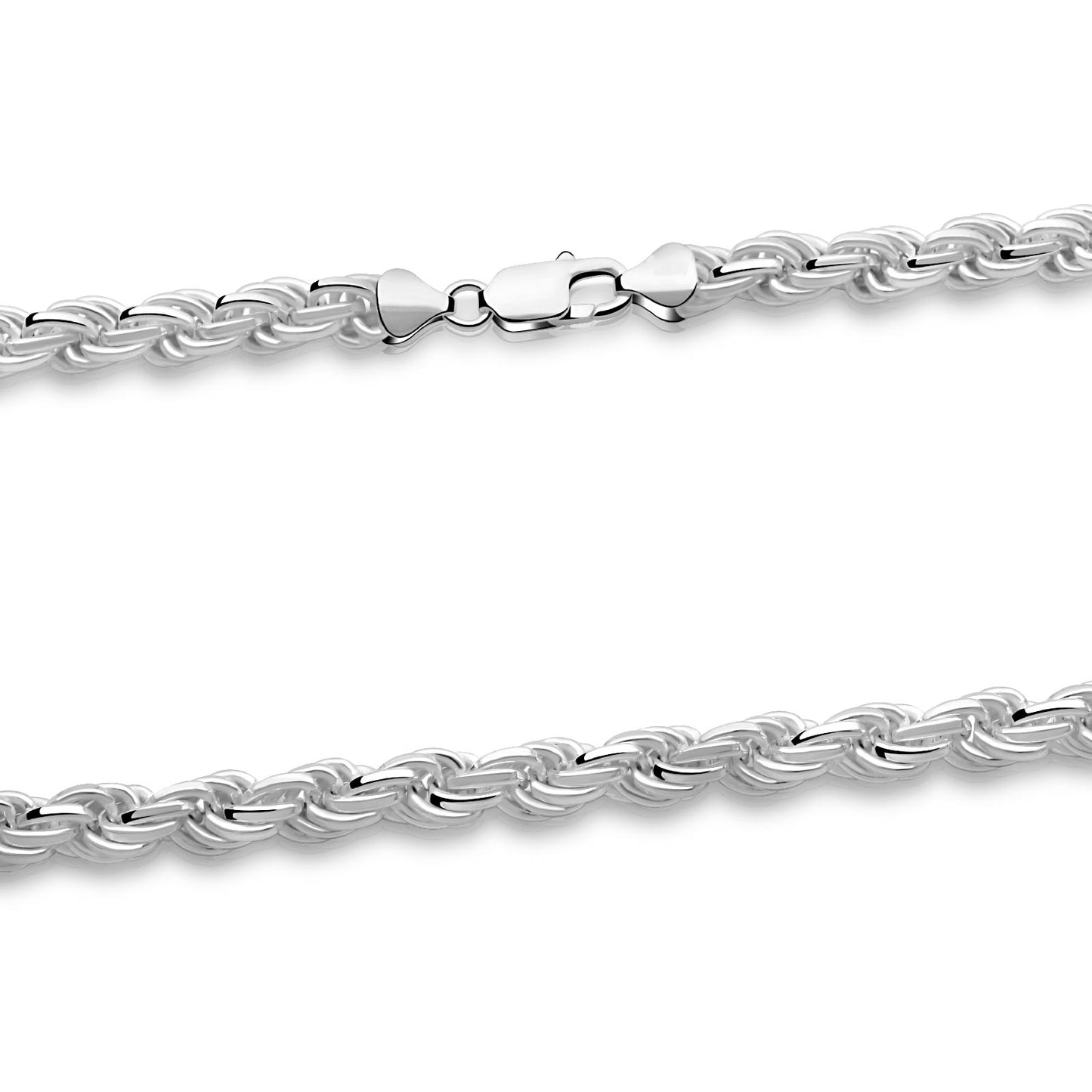 Kordelkette 8 mm Massiv 925er Sterling Silber