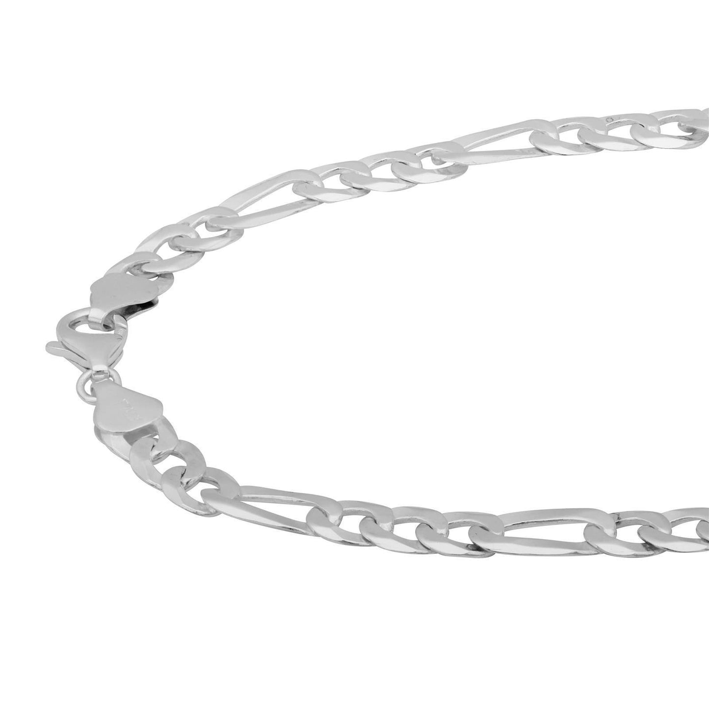 Figarokette 6,5 mm 925er Silber