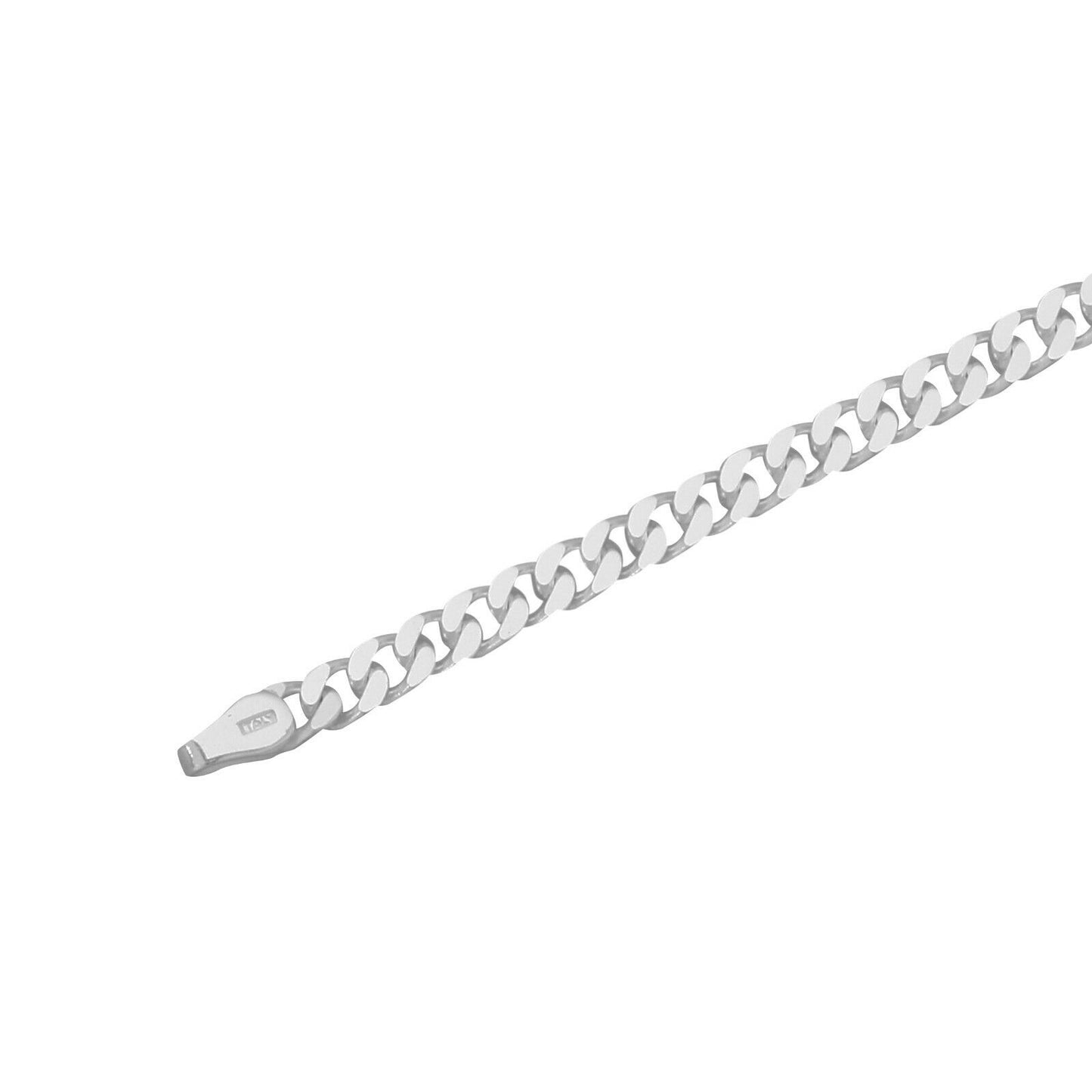 Panzerkette 5 mm Runder Karabiner 925er Sterling Silber Massiv