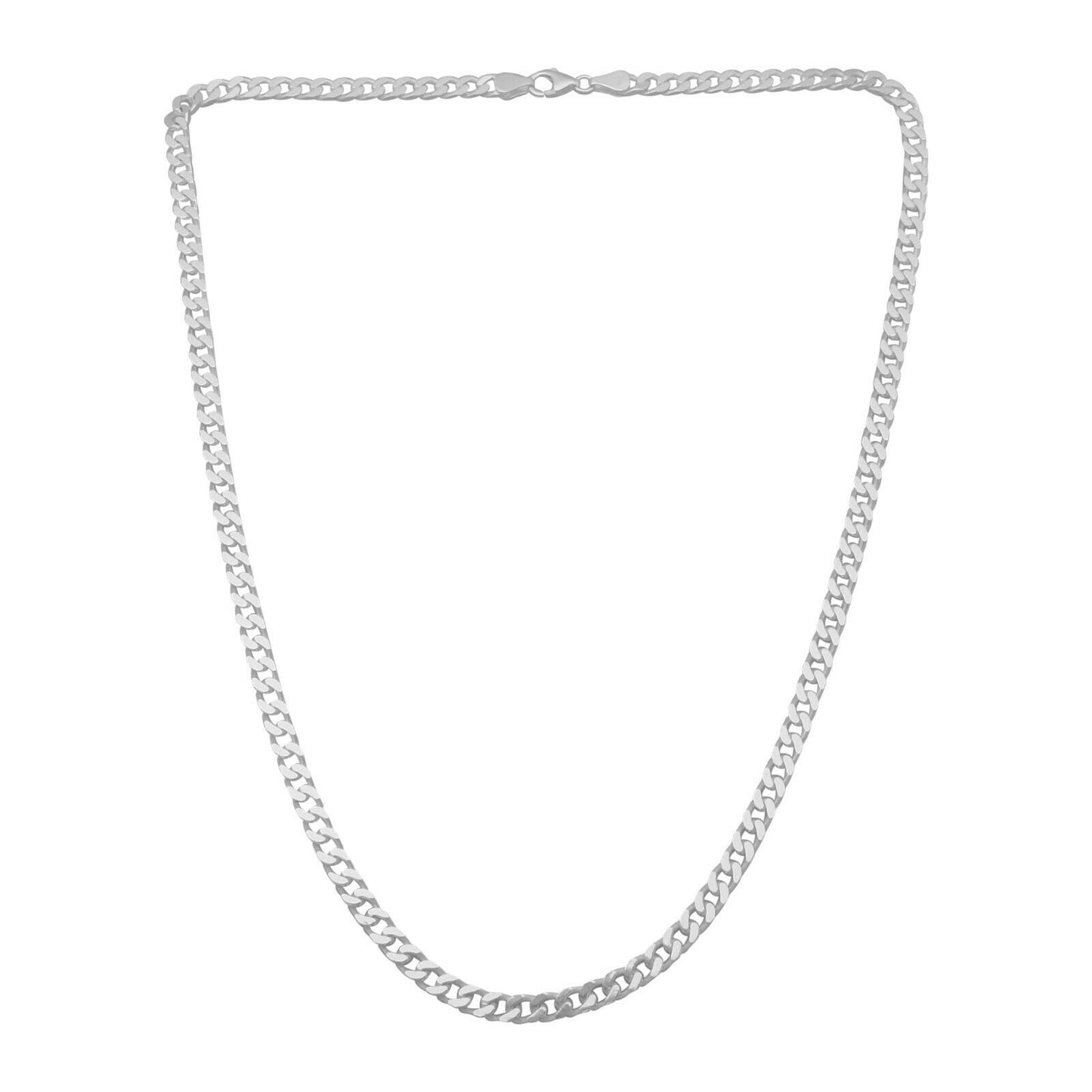 Panzerkette 5 mm Runder Karabiner 925er Sterling Silber Massiv