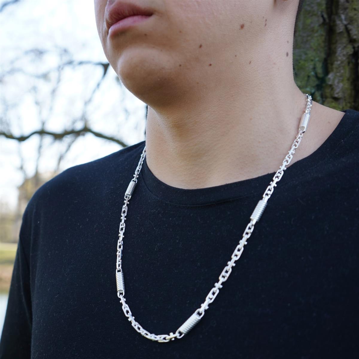 Tony Fein Monte Carlo Halskette 6 mm Massiv 925 Silber Spiralkette Spindelkette Herren Damen