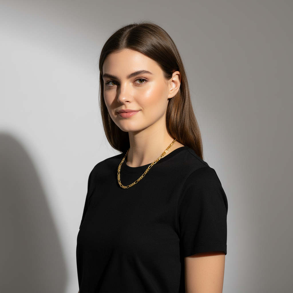 Figarokette 3,8 mm 585er Vergoldet