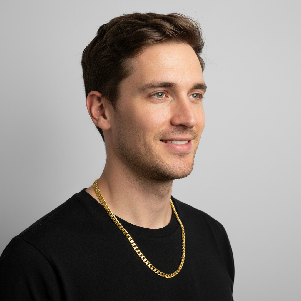 Panzerkette 4 mm 585er Vergoldet