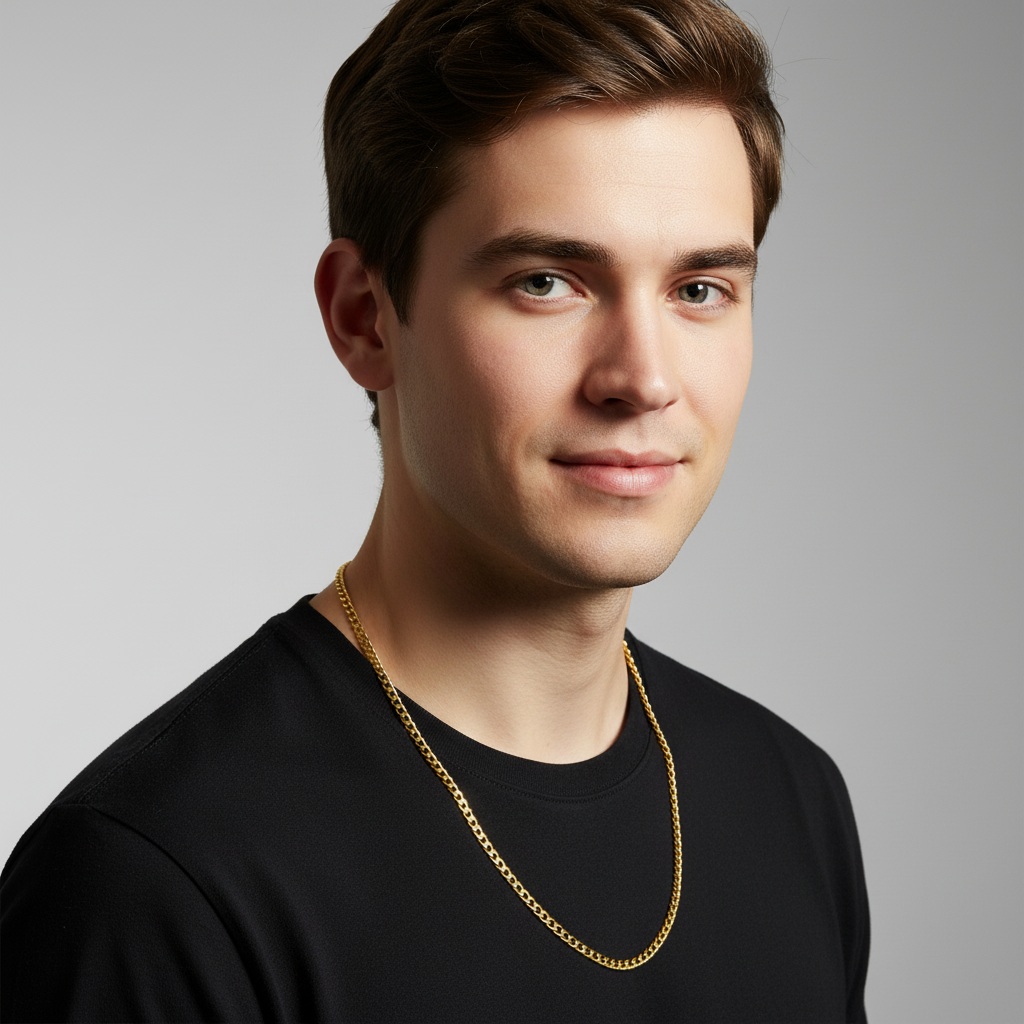 Panzerkette 3 mm 585er Vergoldet