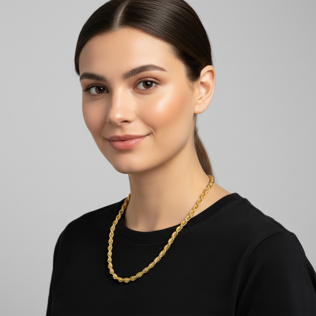 Tony Fein Kordelkette 6mm 585er Vergoldet