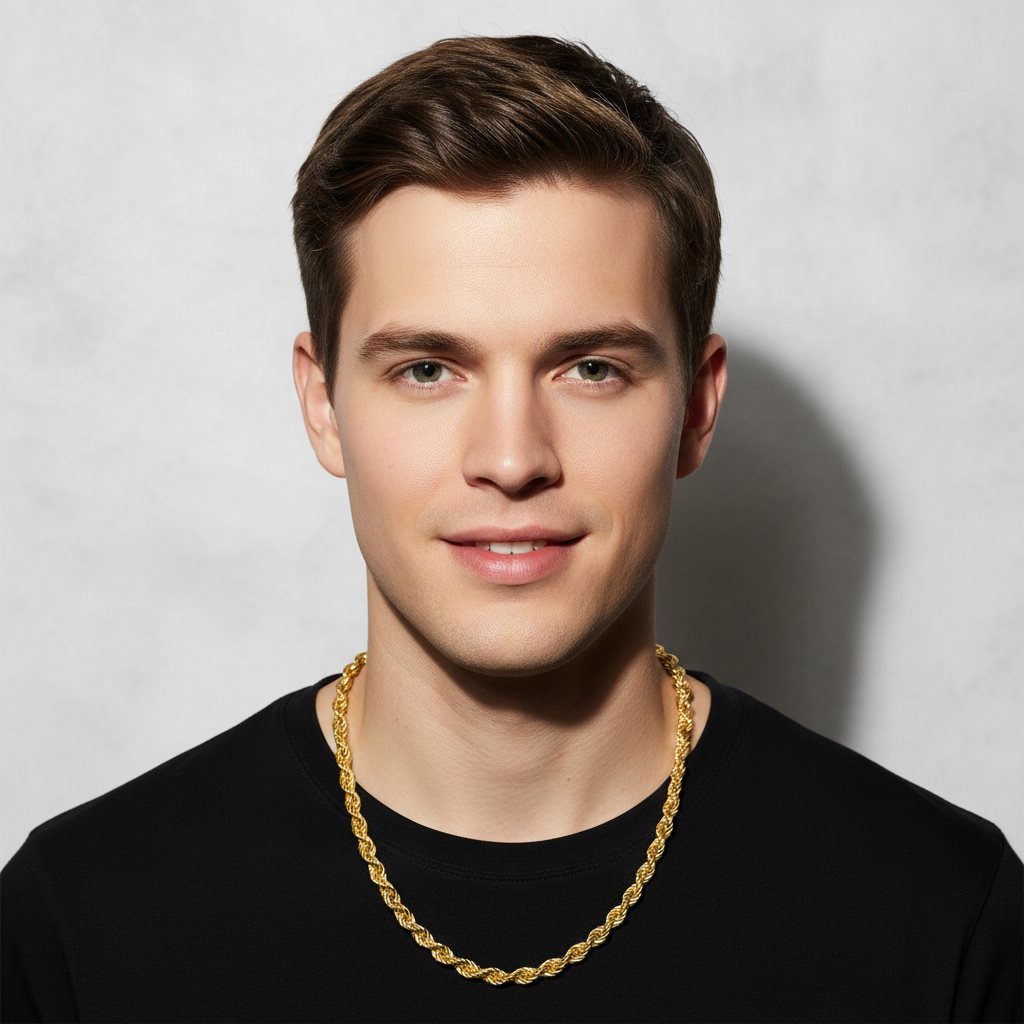 Tony Fein Kordelkette 6mm 585er Vergoldet