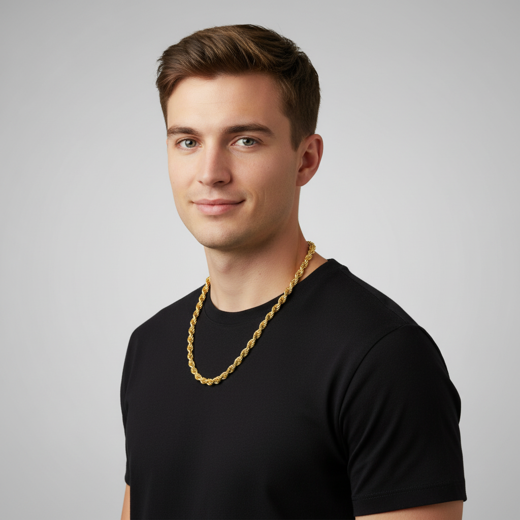 Tony Fein Kordelkette 6mm 585er Vergoldet