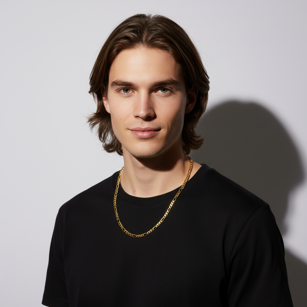 Figarokette 4,6mm 585er Vergoldet