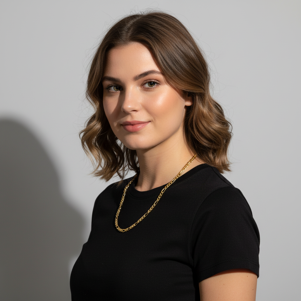 Figarokette 3,8 mm 585er Vergoldet