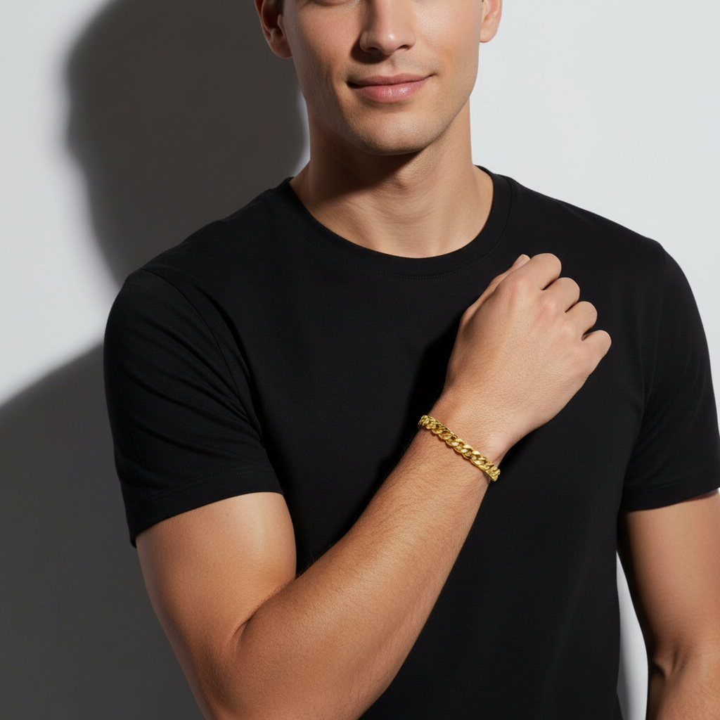 Panzerarmband 5 mm 585er Vergoldet