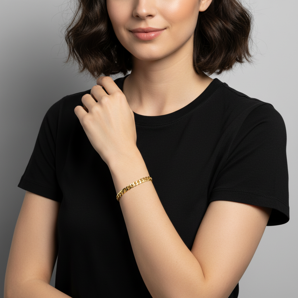 Panzerarmband 5 mm 585er Vergoldet