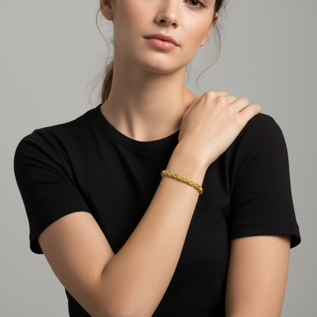 Königsarmband 3,8mm 585er Vergoldet