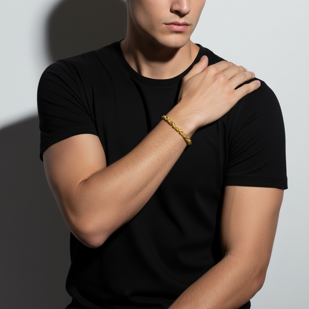 Königsarmband 3,8mm 585er Vergoldet