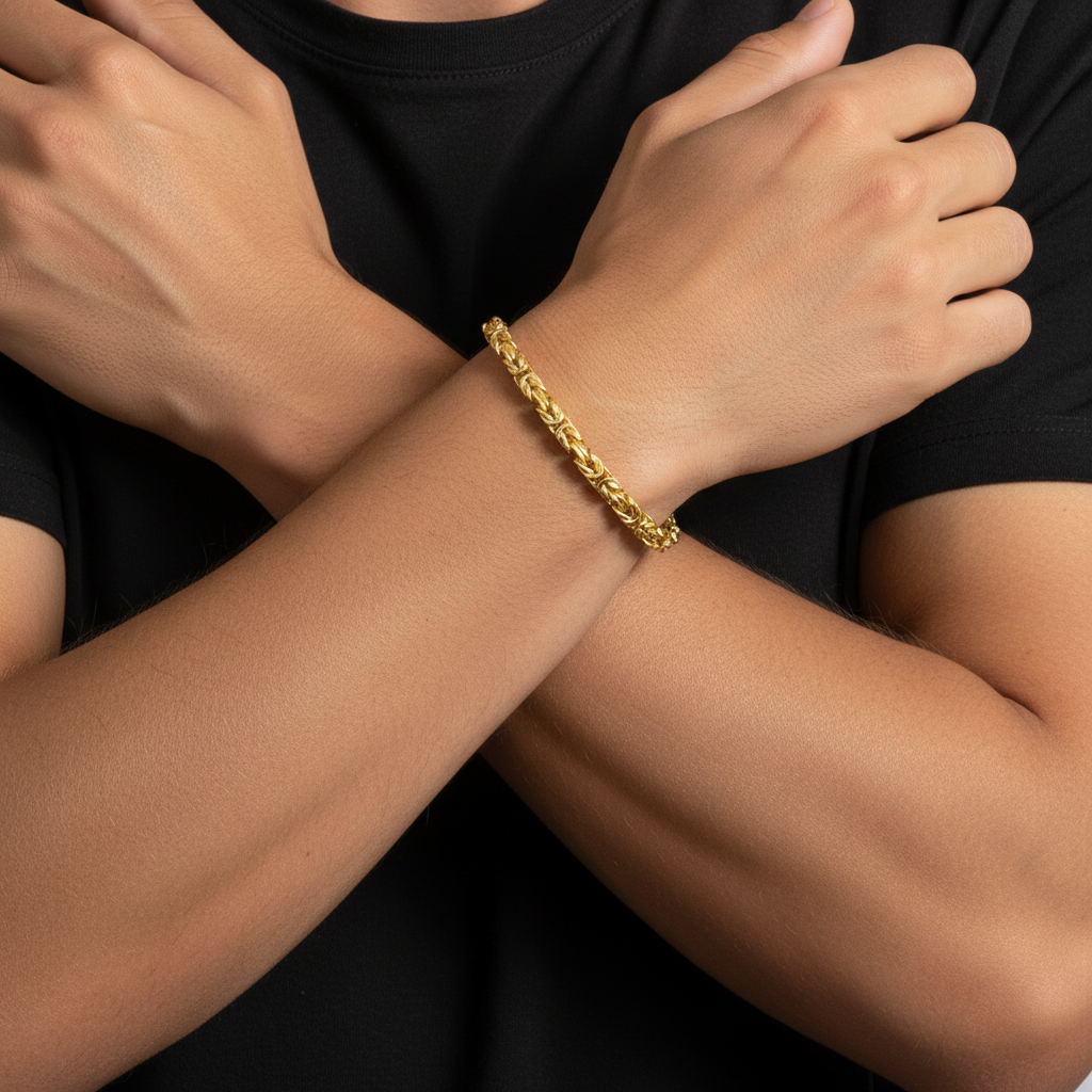 Königsarmband 3,8mm 585er Vergoldet