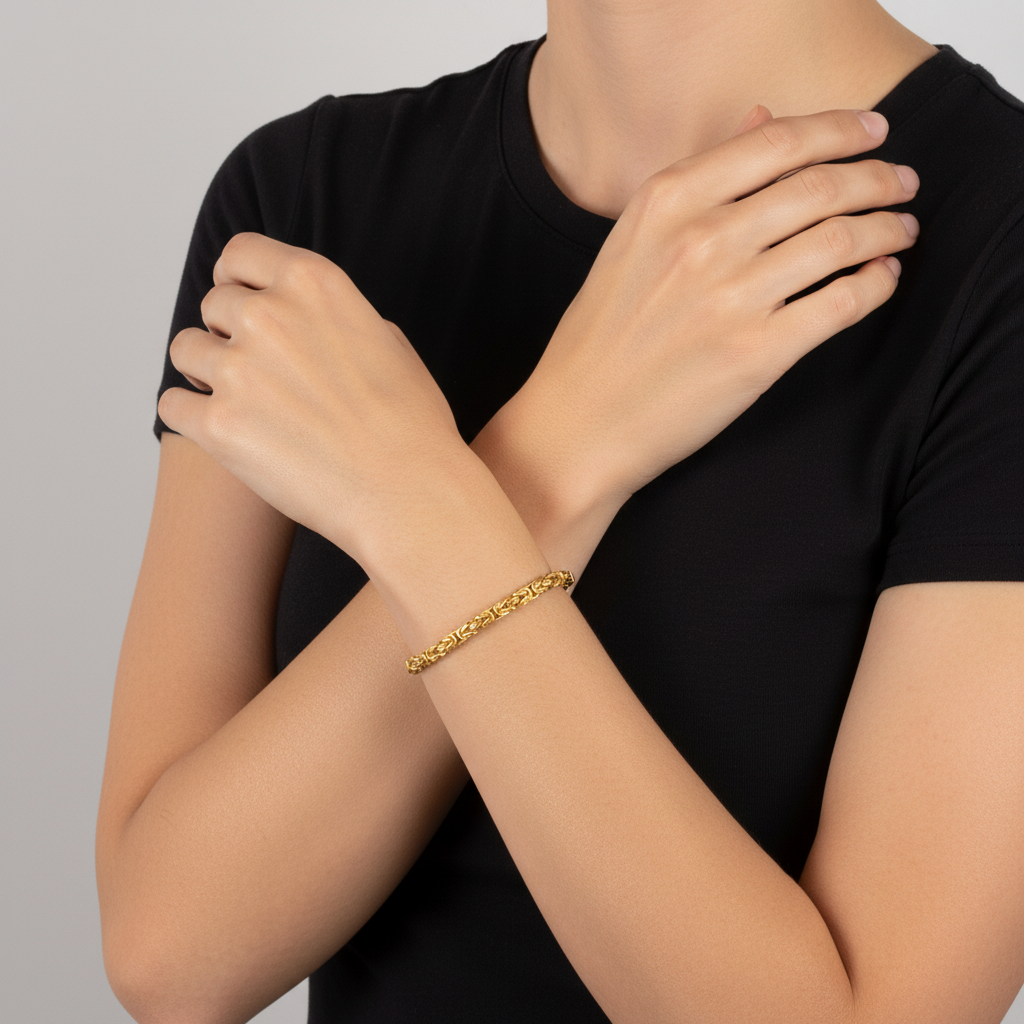 Königsarmband 3,8mm 585er Vergoldet