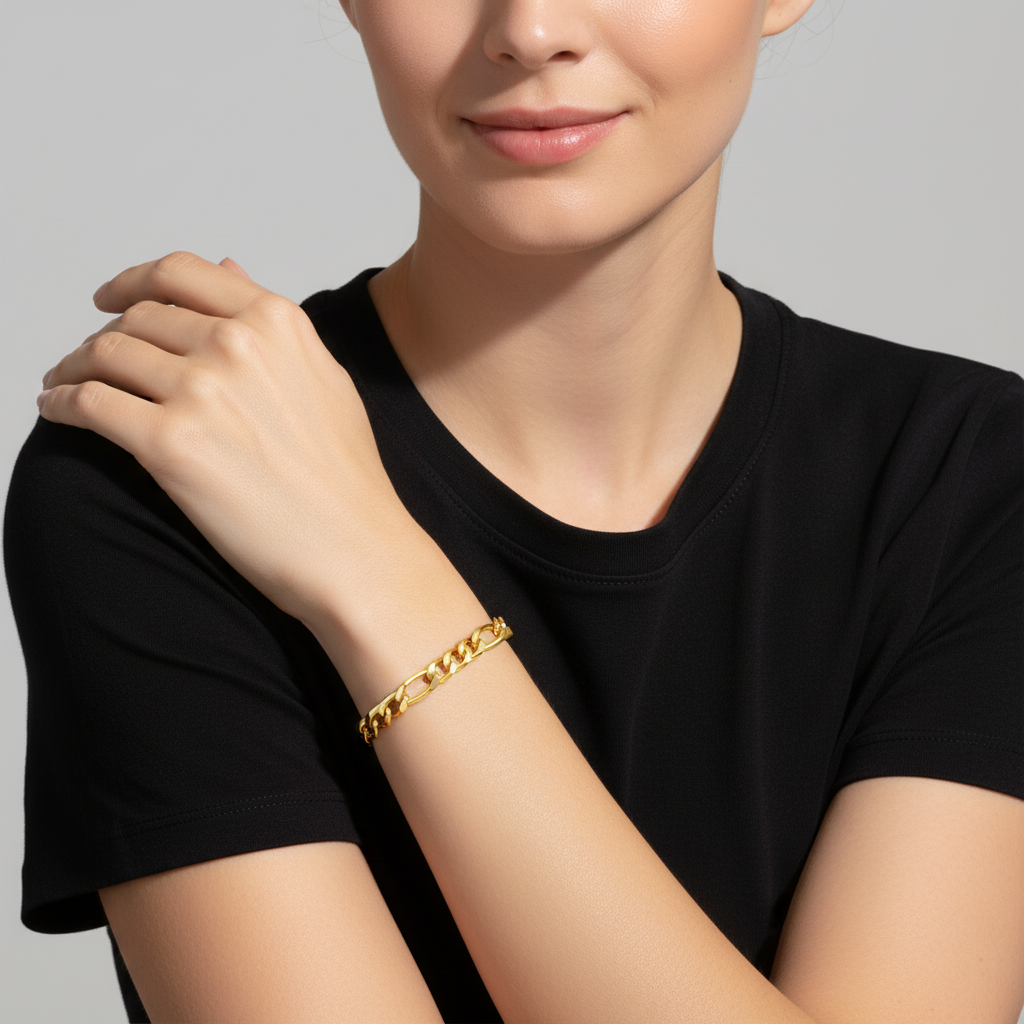 Figaroarmband 4,6 mm 585er Vergoldet