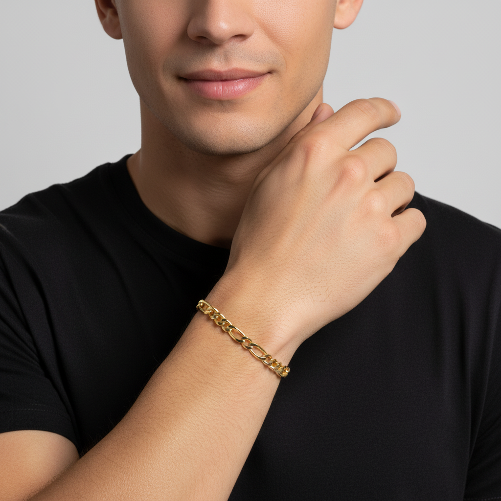 Figaroarmband 4,6 mm 585er Vergoldet