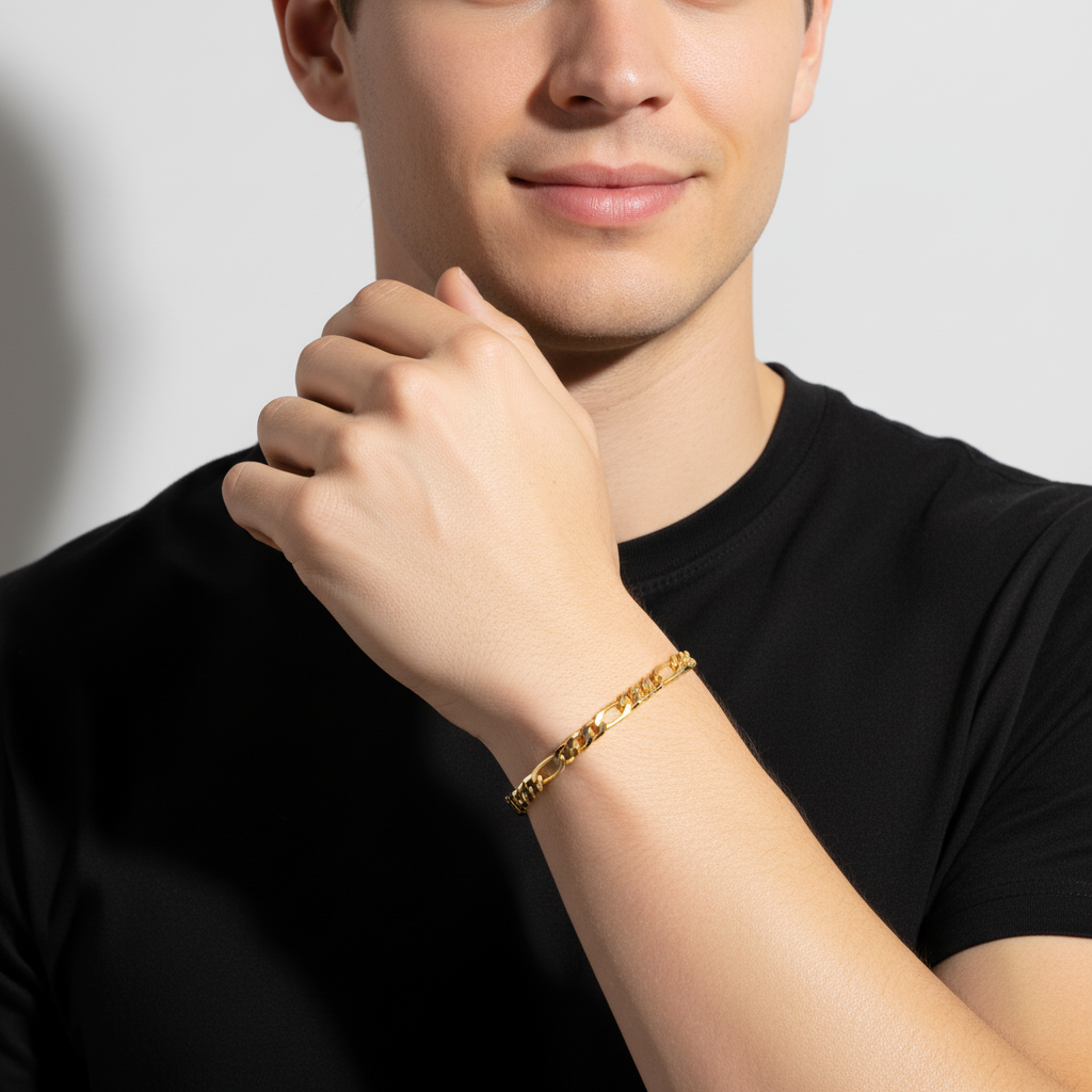 Figaroarmband 4,6 mm 585er Vergoldet