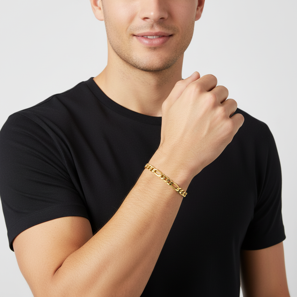 Figaroarmband 4,6 mm 585er Vergoldet