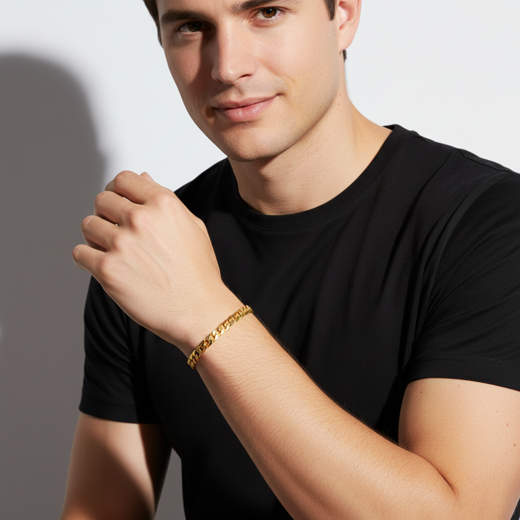 Panzerarmband 4 mm 585er Vergoldet