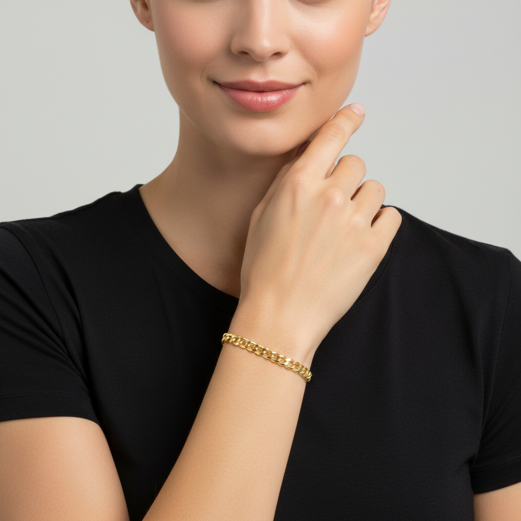 Panzerarmband 4 mm 585er Vergoldet