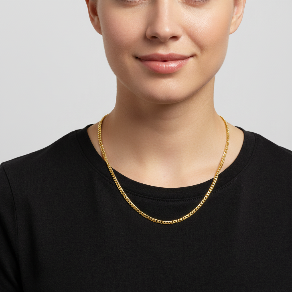 Panzerkette 2mm 585er Vergoldet