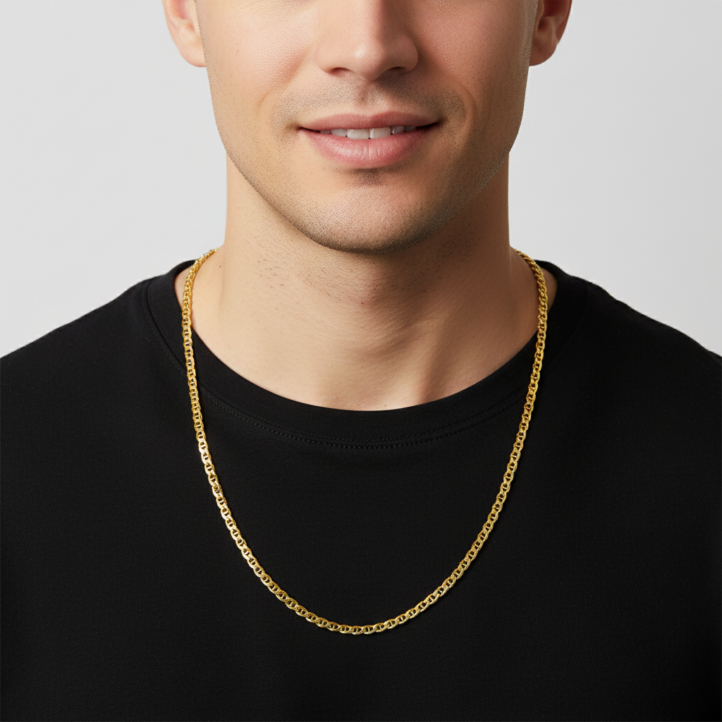 Stegpanzerkette 3,5mm 585er Vergoldet