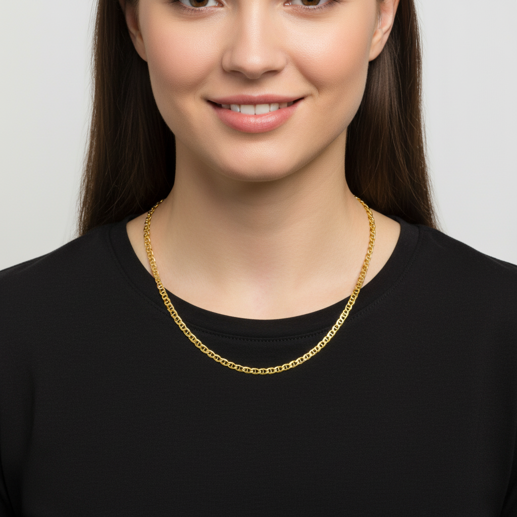 Stegpanzerkette 3,5mm 585er Vergoldet