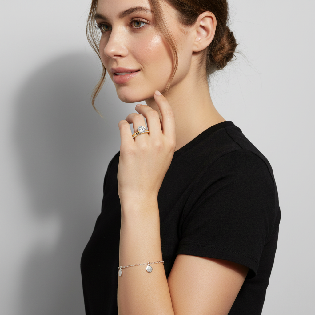 Solitär-Ring 585er Vergoldet