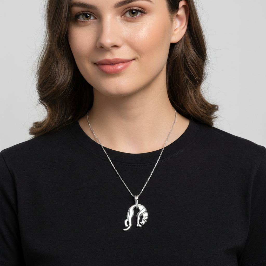 Lager Panther Anhänger Klein 925er Sterling Silber Massiv