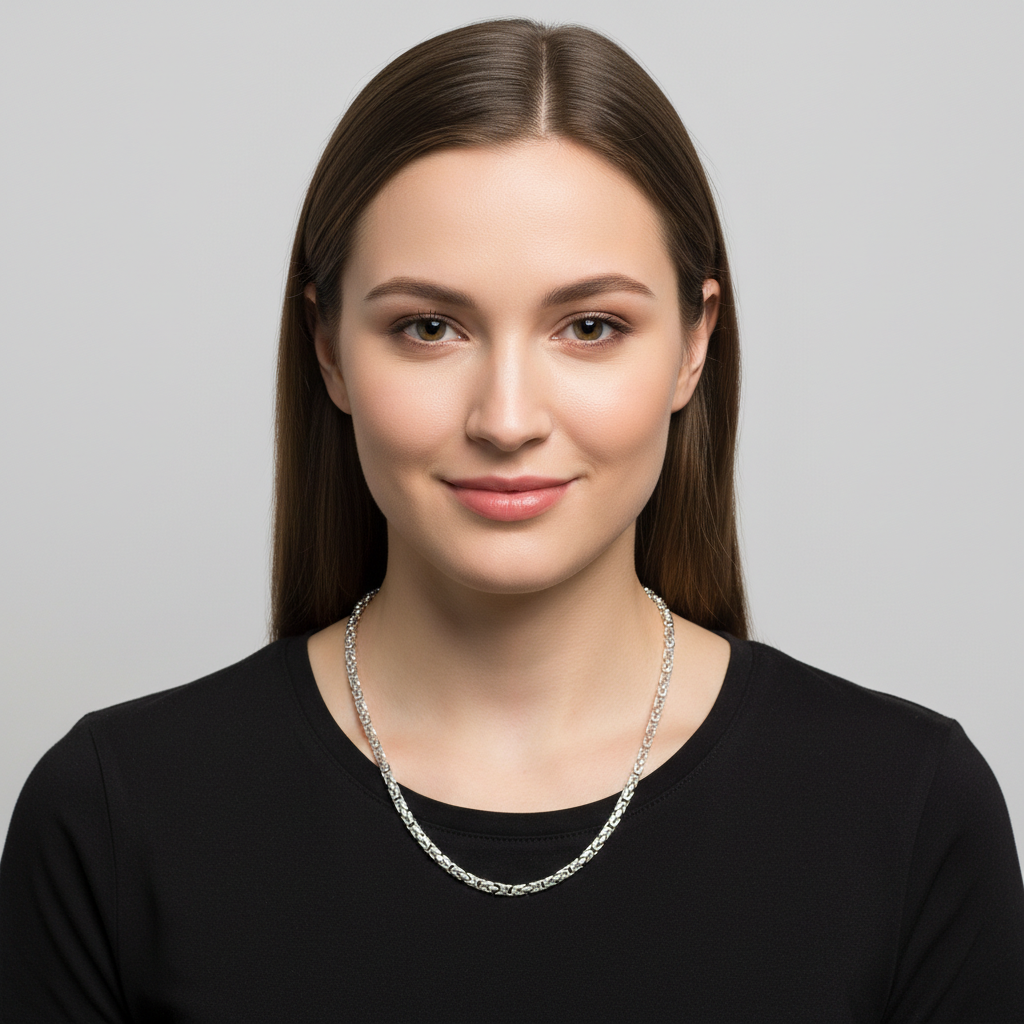 Königskette 4 mm 925er Sterling Silber Massiv