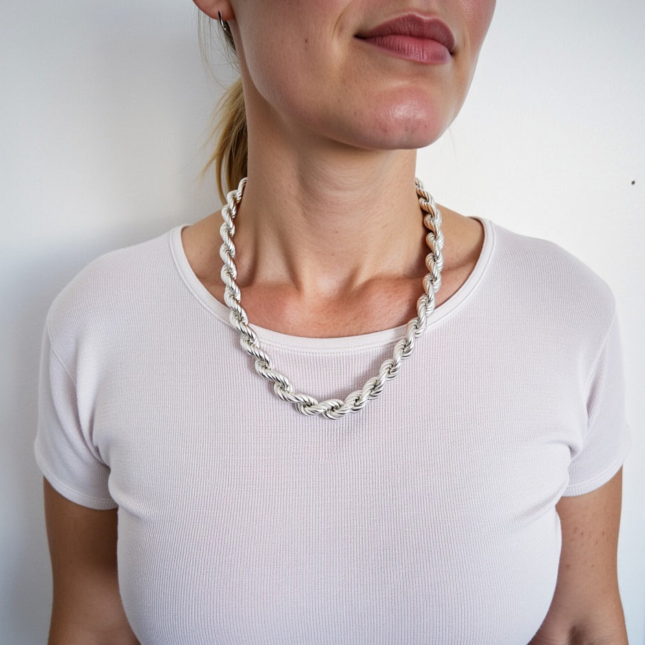 Kordelkette 10 mm 925er Silber