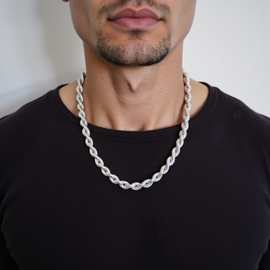 Kordelkette 10 mm 925er Silber