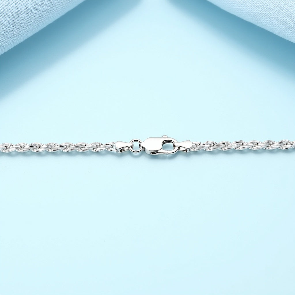 Kordelkette 3 mm 925er Sterling Silber
