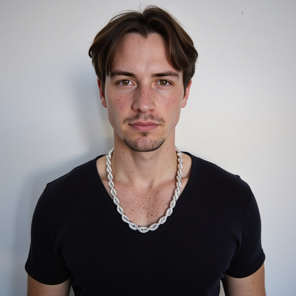 Kordelkette 10 mm 925er Silber