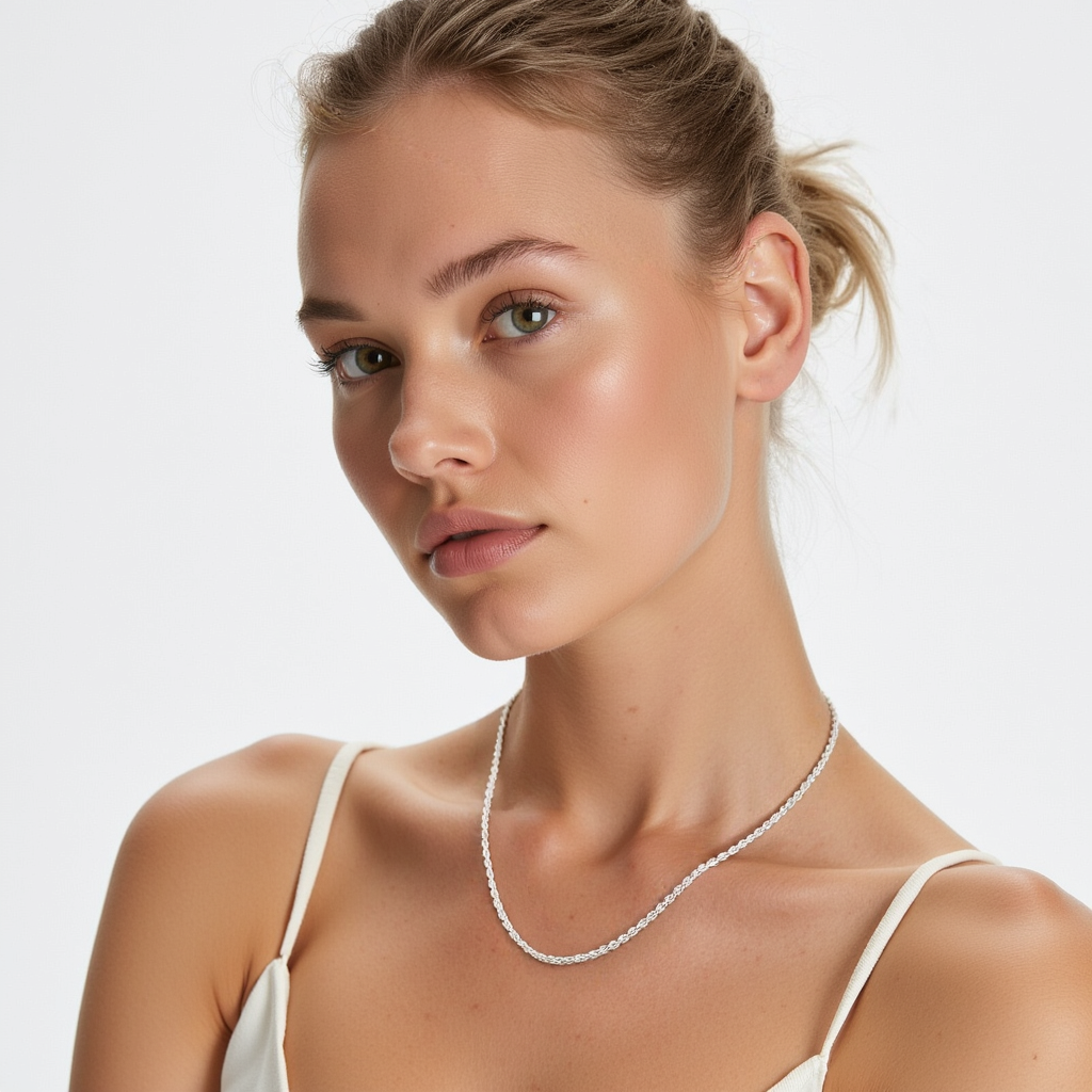 Kordelkette 3 mm 925er Sterling Silber