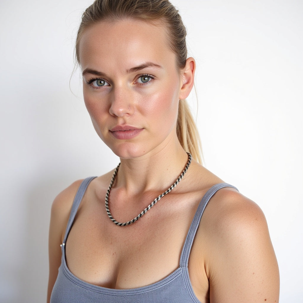 Kordelkette 4 mm 925er Sterling Silber Massiv