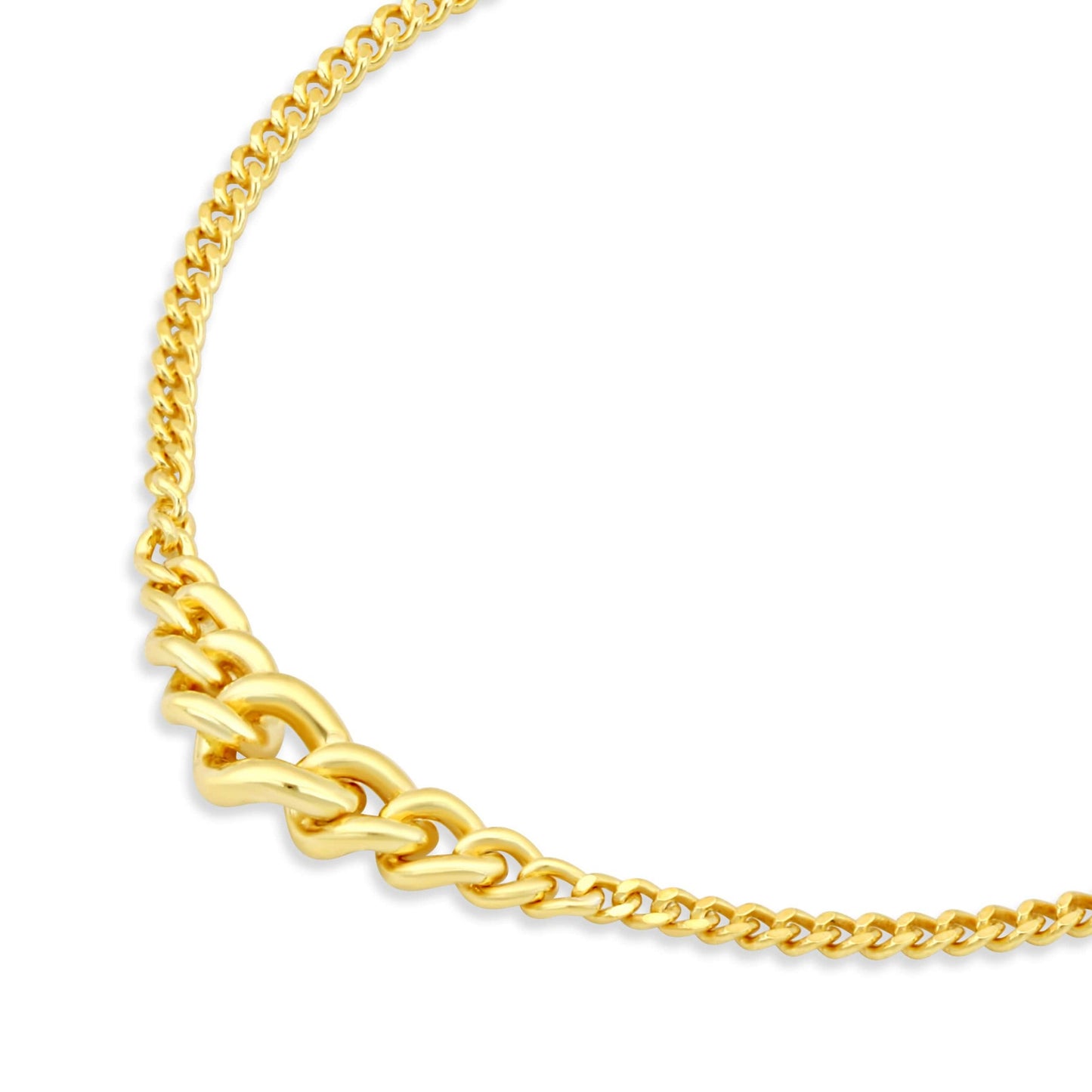 Tony Fein Panzerarmband 2 mm 14 Karat Vergoldet Massiv 925 Silber Poliert Damen 16-19,5 cm