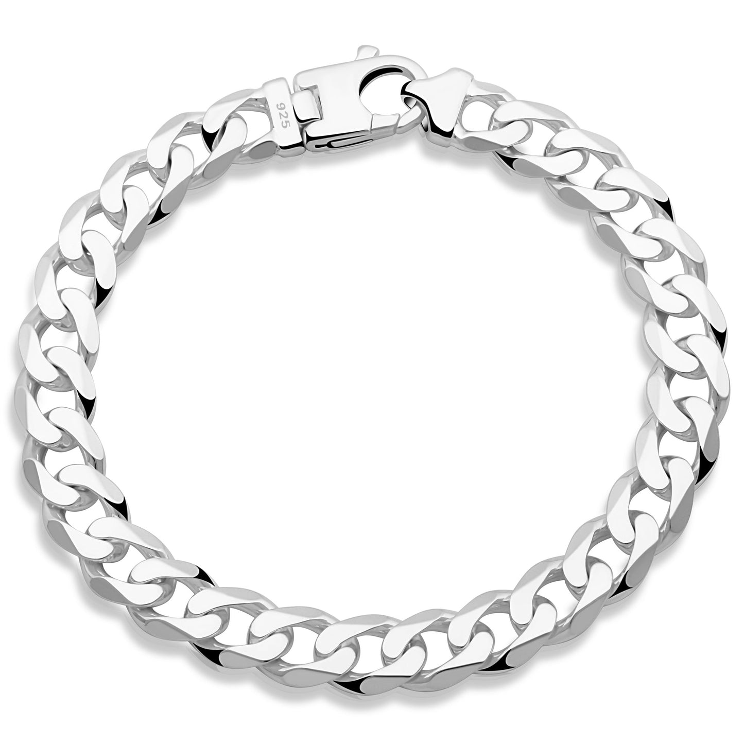 Panzerarmband 9 mm 925er Sterling Silber Massiv