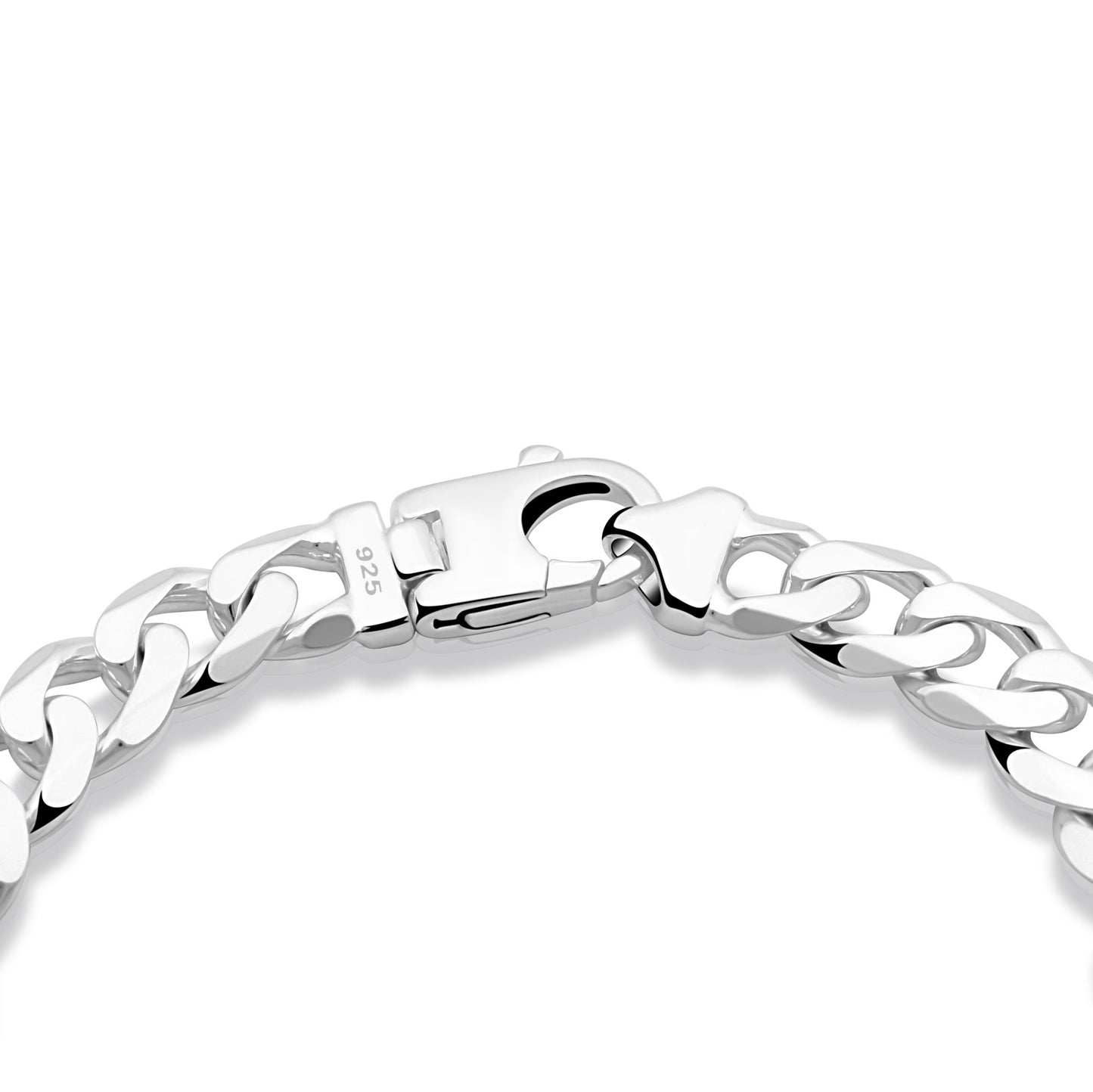 Panzerarmband 9 mm 925er Sterling Silber Massiv