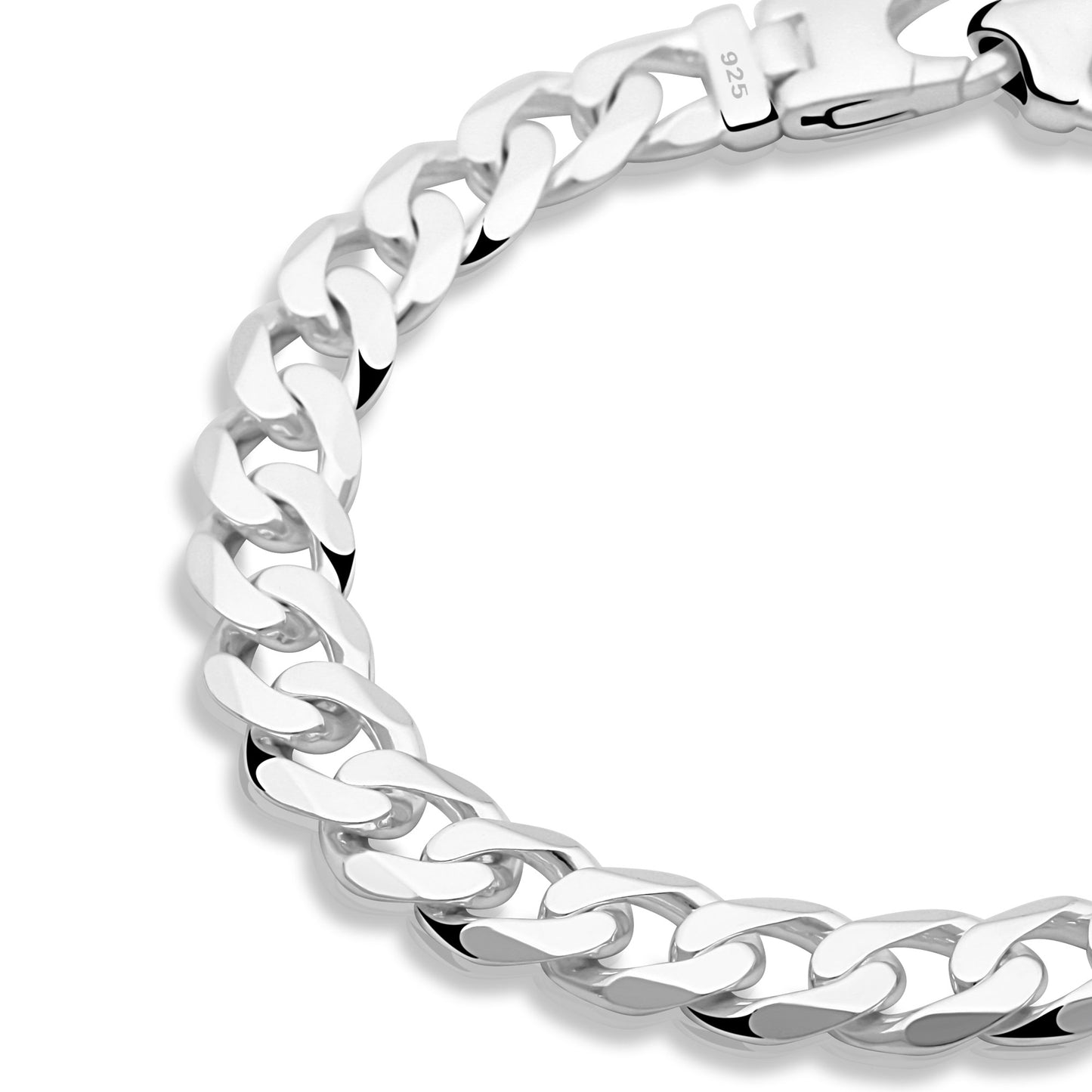 Panzerarmband 9 mm 925er Sterling Silber Massiv