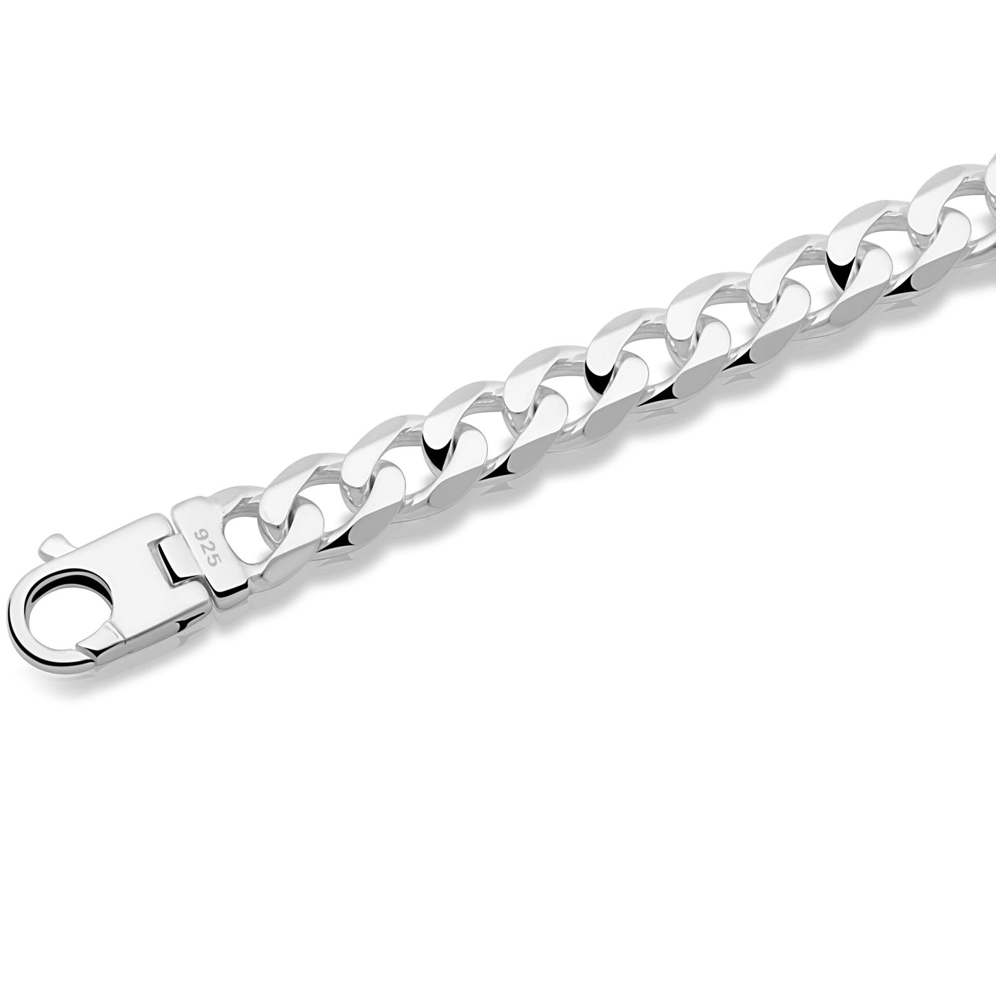 Panzerarmband 9 mm 925er Sterling Silber Massiv
