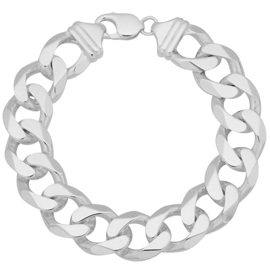 Panzerarmband 17 mm 925er Sterling Silber Massiv