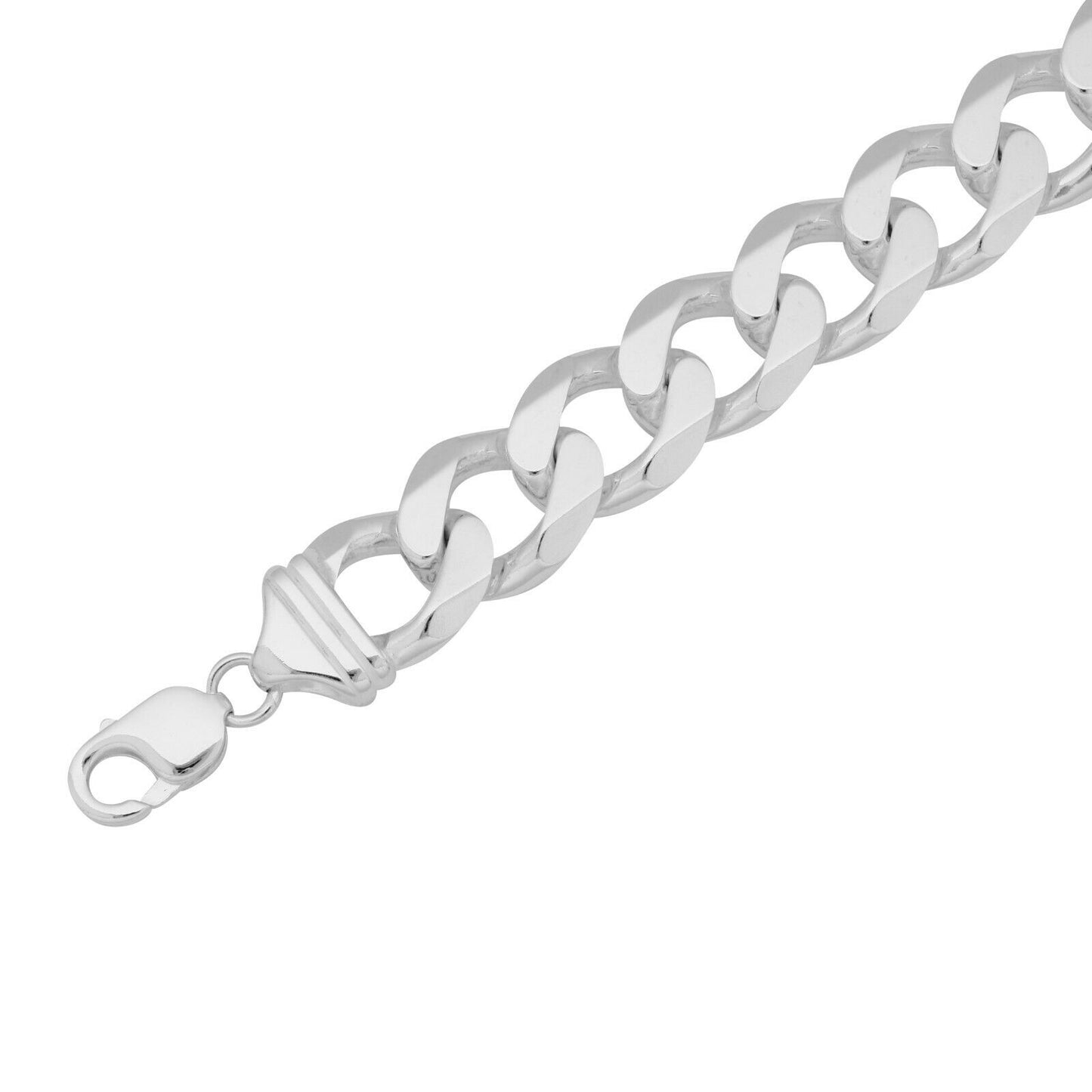 Panzerarmband 17 mm 925er Sterling Silber Massiv