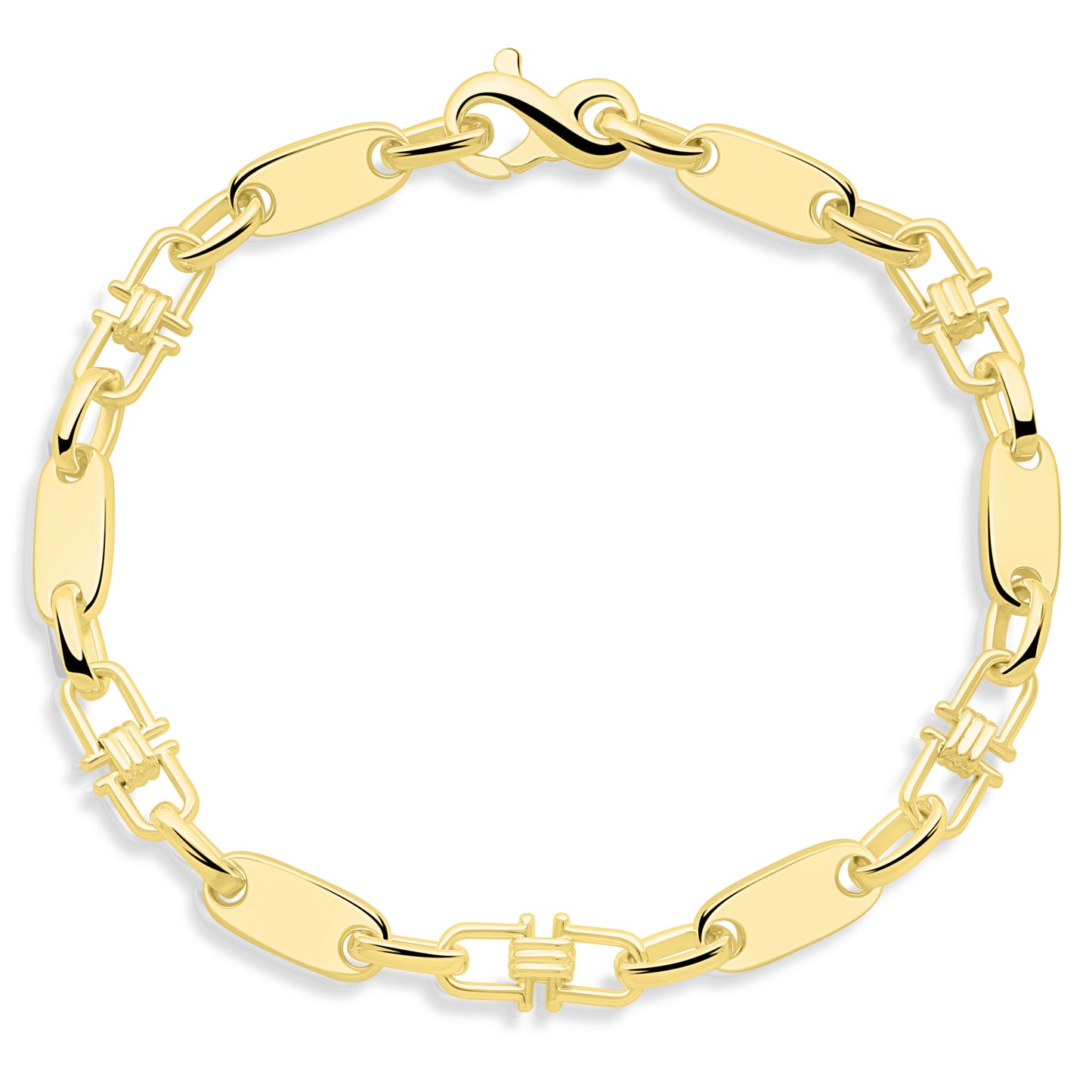 Plattenarmband 6mm 585er Vergoldet