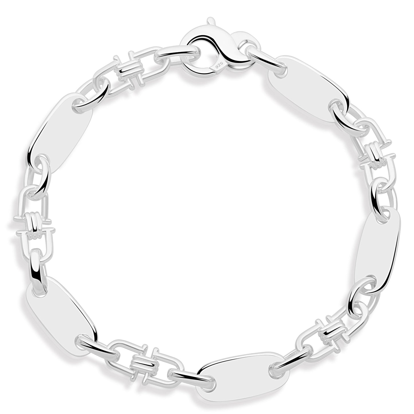 Plattenarmband 8mm 925er Silber