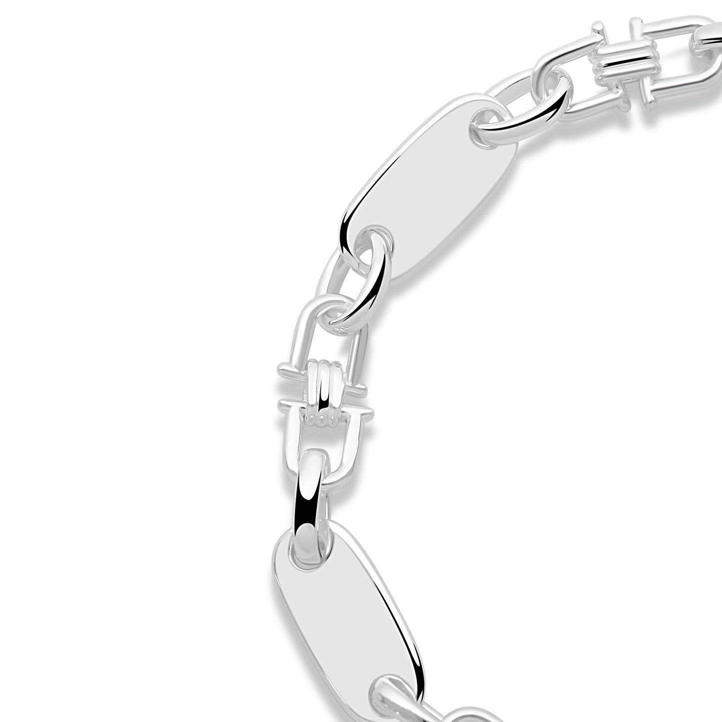 Plattenarmband 8mm 925er Silber