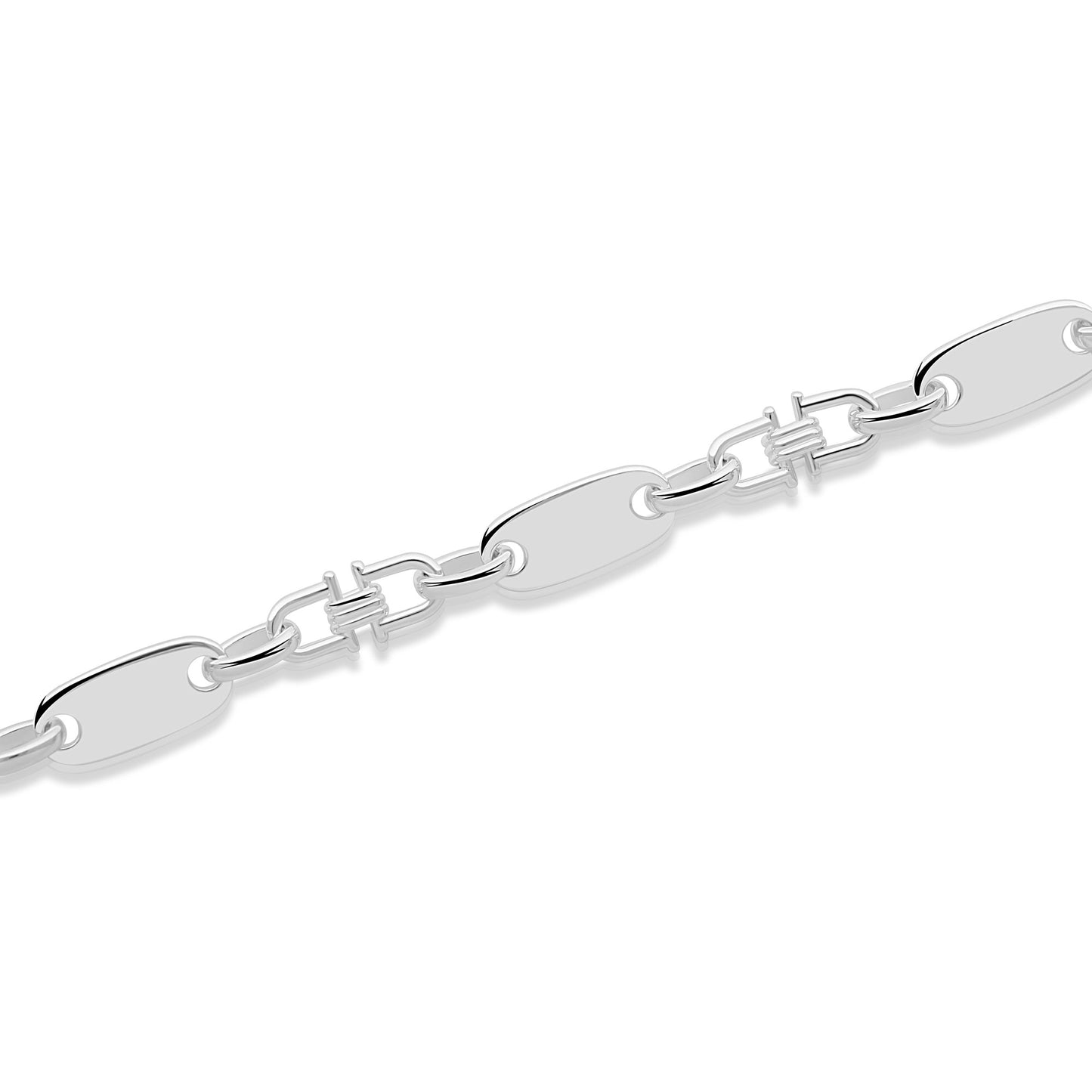 Plattenarmband 8mm 925er Silber