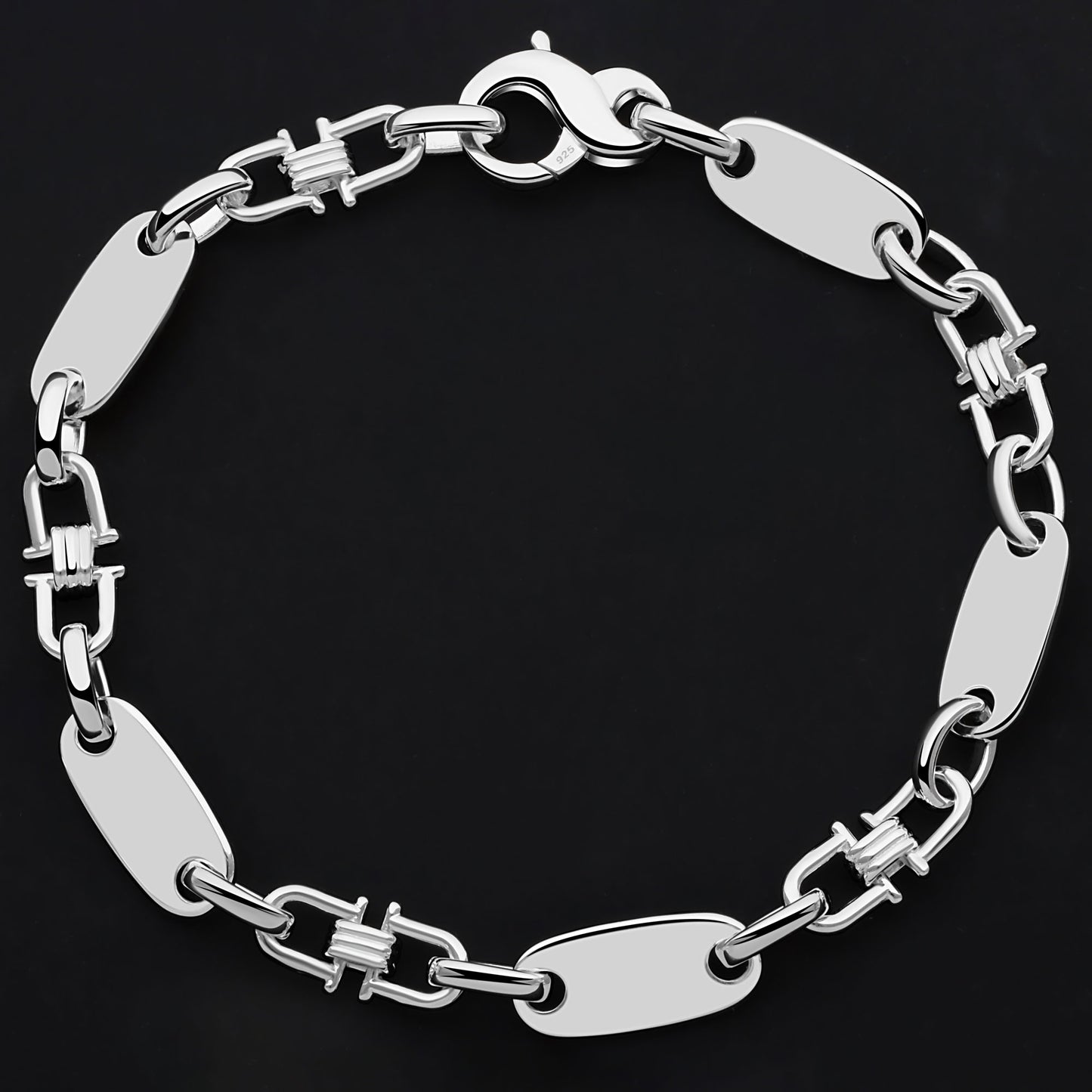 Plattenarmband 8mm 925er Silber